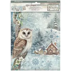 Stamperia Rice Paper A4 6/Pkg-The Owl's House