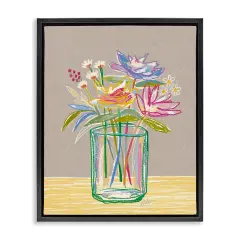 Stupell Industries Abstract Outlines Flower Arrangement Floating Frame By Lisa Nohren