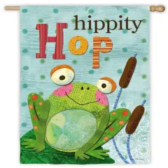 Hippity Hop Banner 2 Sided Frog House Flag Lori Siebert