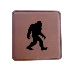 Coaster - Bigfoot Sasquatch - SET OF 2 - Leather or Stitched Cork Rawhide