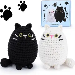 2PCS Cat Crochet Kits for Adults Kids