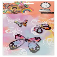 Studio Light Art By Marlene Clear Stamps 12/Pkg-Nr.779 Layered Butterflies