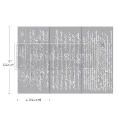 Small Transfers - Secret Letter II &ndash; 3 sheets, 6&Prime;x12&Prime;