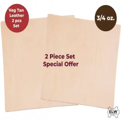 Veg Tan Tooling Leather 3/4 oz (1.4-1.8mm) 2 Piece Special Price Pre-Cut 6" to 48" Import AA Grade Natural Cowhide Leathercraft, Molding, Holster, Armour, Projects, Repair, Lining