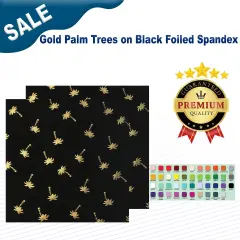 Gold Palm Trees on Black Foiled Spandex