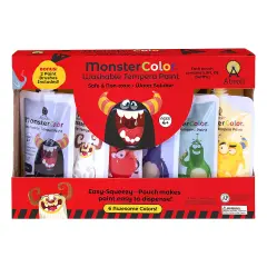Abroli Monster Color Washable Tempera Paint Set 6/Pkg-Assorted Colors