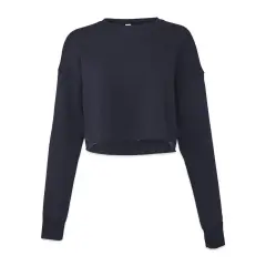 Bella Canvas Cropped Crew Fleece - Navy, Large