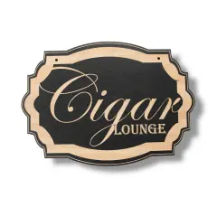 Cigar Lounge - Black Door Sign 7x10in