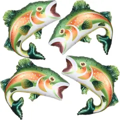 4pcs 27inch - Fishing Foil Balloons,Rainbow Trout Fish Balloons