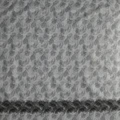 1 Yard All Over Monstera Leaves Firm Fen Rayon Poplin Fabric Single Border 45 Inch Width grey