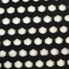 1 Yard Pentagon Fishnet Stretch Polyester Spandex Fabric for Dancewear Lingerie 56/58" Width Black