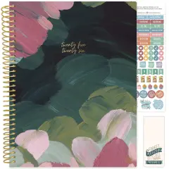 bloom daily planners 2025-26 Academic Planner, Soft Cover, 8.5" x 11", Emerald Paint Strokes