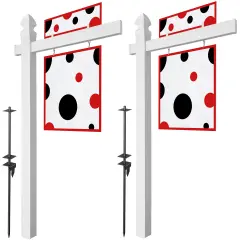 CasafieldReal Estate Sign Post for Open House and Yard Sale Signs with Flat Cap and Gothic Cap Options - Vinyl PVC - White