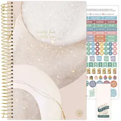 bloom daily planners 2025-26 Academic Planner, Soft Cover, 5.5" x 8.25", Brushed Beige