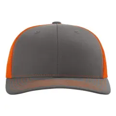 Richardson&reg; Snapback Trucker Cap Charcoal/ Orange