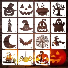 Halloween Stencils(15pcs 8in Halloween)
