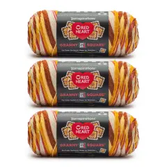 Red Heart All in One Granny Square Yarn 24 Pack-Aran - Warm Wheat
