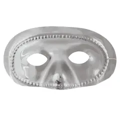 24 Pack Bulk Mardi Gras Metallic Half Mask - silver