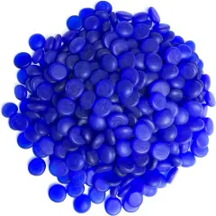Flat Marbles Vase Filler - 3 Lb (315 pcs) Cobalt Glass Pebbles Vases - Clear Glass Stones for Vases - Flat Glass Marble for Craft and Home d&eacute;cor - Aquarium Glass Marble Filler