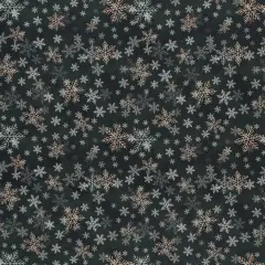 Mook Fabrics Christmas Deck The Halls Cotton Fabric [45in. Wide] - By The Yard Snowflakes Forest