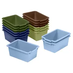 Scoop Front Storage Bins, Multipurpose Organization, 15-Pack Earthtone