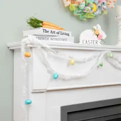 Northlight Tinsel Garland with Easter Eggs - 25' - White