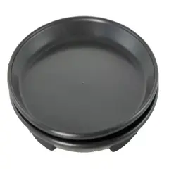 2 x Round Black Plastic Humidity / Drip Tray for Bonsai Tree - 7"X 7"X 1"
