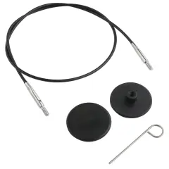 KnitPro Stainless Steel Fixed Cable W/Connectors 24"-W/Cable Key & 2 End Caps