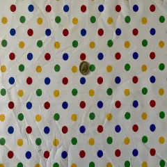1 Yard Multi Color Small Polka Dot Poly Cotton Fabric for Crafts Bedding Sewing Masks 60" Width White-Multicolor