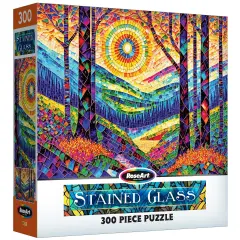 RoseArt Stained Glass Jigsaw Puzzle 300 Pieces 18"X24"-Sunshine On Dreamland