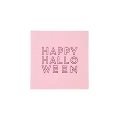 HAPPY HALLOWEEN PINK COCKTAIL NAPKINS