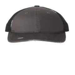 Port Authority&reg; Distressed Mesh Back Cap Grey Steel/ Black