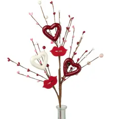 20" Heart and Lips Valentine&rsquo;s Day Pick - Romantic Floral Spray