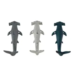 Hammerhead Shark Wall Hooks Set &ndash; Cast Iron Nautical Decor, 5 Inches High