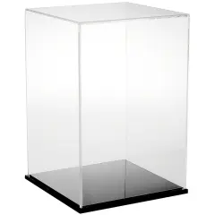 Plymor Clear Acrylic Display Case, 10" W x 10" D x 15" H Black