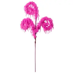 28" Furry Spiral Fuzzy Spray: Hot Pink