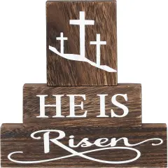 Easter Table Decorations,Easter Tiered Tray Decor, 3PCS Wooden Signs