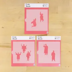 Male Graduate Silhouette 3 Piece Cookie Stencil Bundle