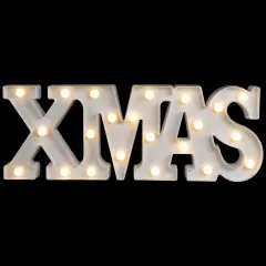 Northlight 18.5" White Battery Operated LED Lighted XMAS Christmas Marquee Sign