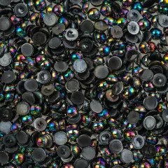 Crystal Lane DIY SS20(5mm) Plastic Pearl Flatback Rhinestones, 575pcs Black AB