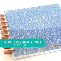 2025 Planner - Mini Horizontal Layout, Disc Bound - "Amalfi Floral" (#1006)