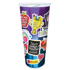 Collections Etc Stainless Steel Teacher Inspirational Stickers Tumbler