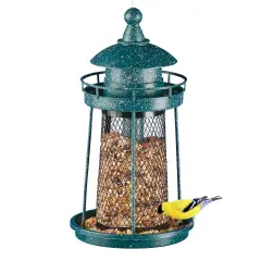Collections Etc Mesh Lighthouse Shaped Iron Hanging Birdfeeder