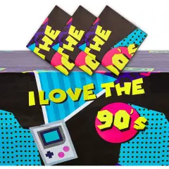 Purple Plastic Tablecloth for 90&rsquo;s Birthday Party (54 x 108 in, 3 Pack) Multicolor
