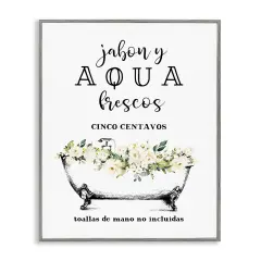 Stupell Industries Jab&oacute;n y Aqua Frescos Framed Giclee Art Gray Framed