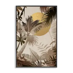 Stupell Industries Neutral Tropical Trees Framed Giclee Wall Art Design by Reinders