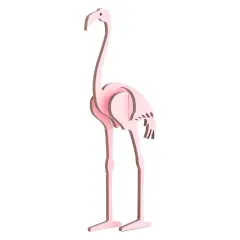 Little & Wood: Woodlet: Small - Flamingo - Pink, 3D Wooden Kit-Set, Bird Puzzle, Easy Assembly Model, Pop Build Fun, Sustainably Sourced Wood, Ages 6+