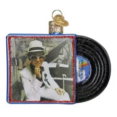 Old World Christmas 3.0 Inch Elton John Greatest Hits Abum Christmas Tree Ornament , Christmas Decor Best Selling 1975 Multicolored