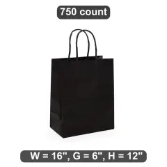 Large Kraft Tinted Color Shopping Bag 16" x 6" x 12"