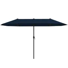 Costway 13 FT Large Patio Umbrella Outdoor Double-Sided Table Market Umbrella for Garden Beige/Brown/Gray/Navy/Orange/Wine